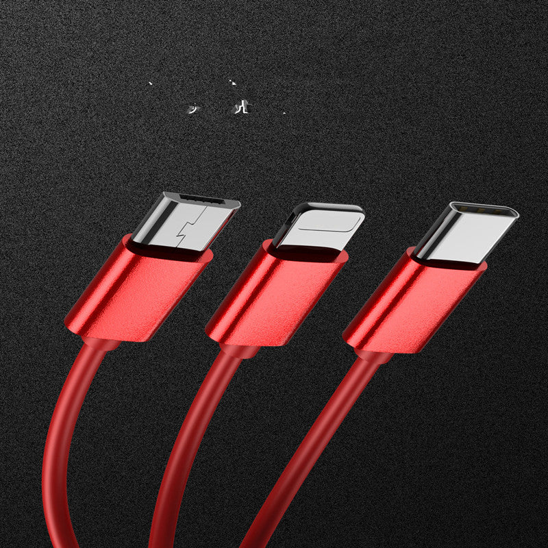 Câble de données Un pour trois câbles de données télescopiques Câble de recharge de téléphone mobile