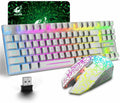 T87 sans fil jeu clavier et souris Rainbow rétroéclairé pour PC Mac PS4 Xbox One