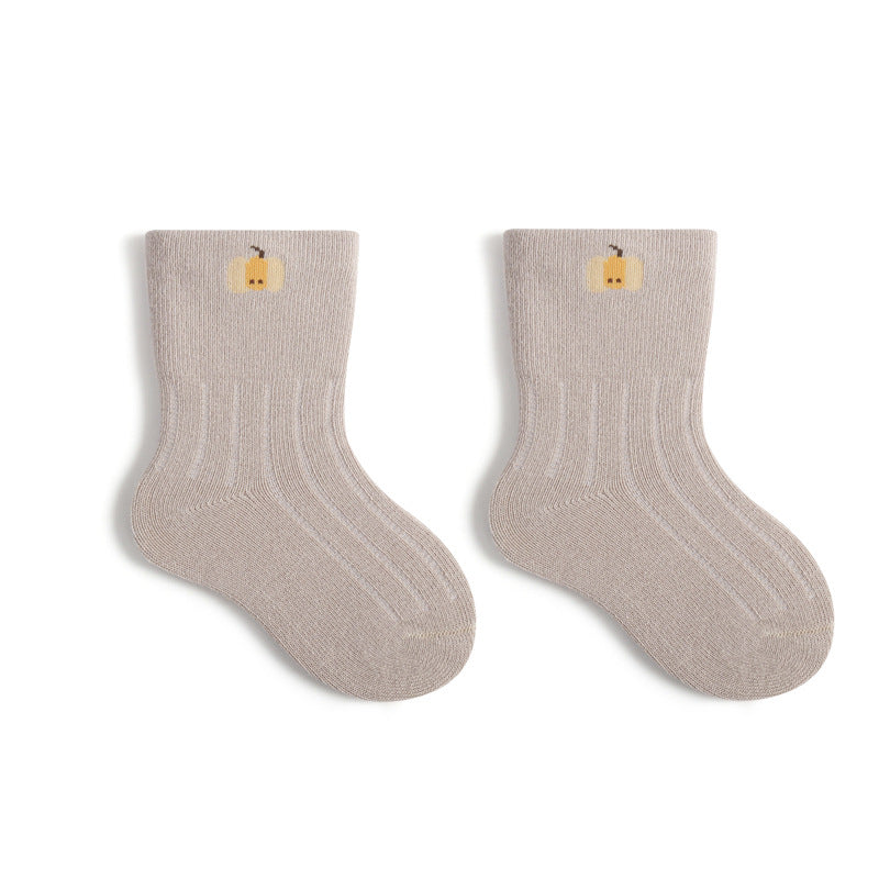 Nouveau-né Large bouche Cartoon sans os Tube moyen Chaussettes en coton