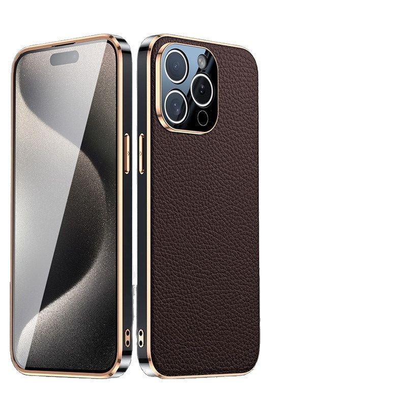 Étui de téléphone en cuir véritable haut de gamme Full Body Drop Proof Design