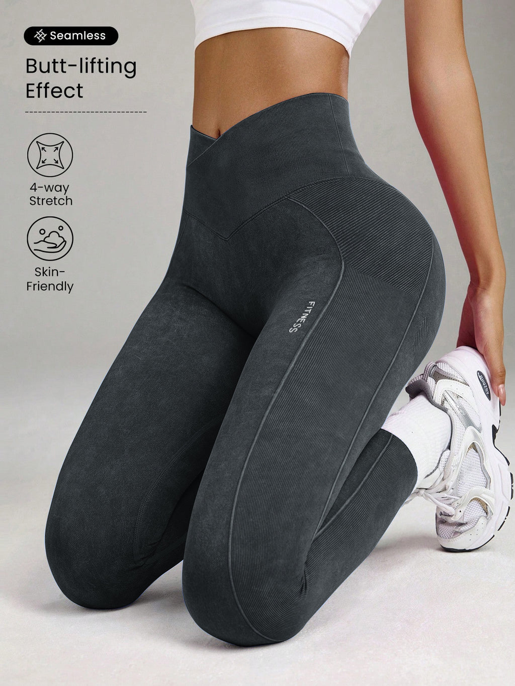 Pantalons de yoga serrés sans couture à lame de sable