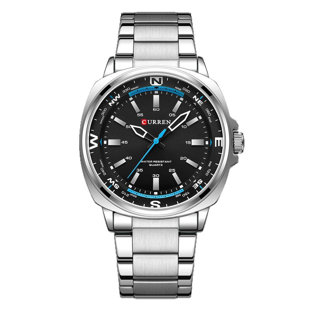 Bracelet en acier tendance Casual Business Hommes Montre Quartz
