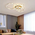 Lumière circulaire de plafond en aluminium doré nordique pour le salon