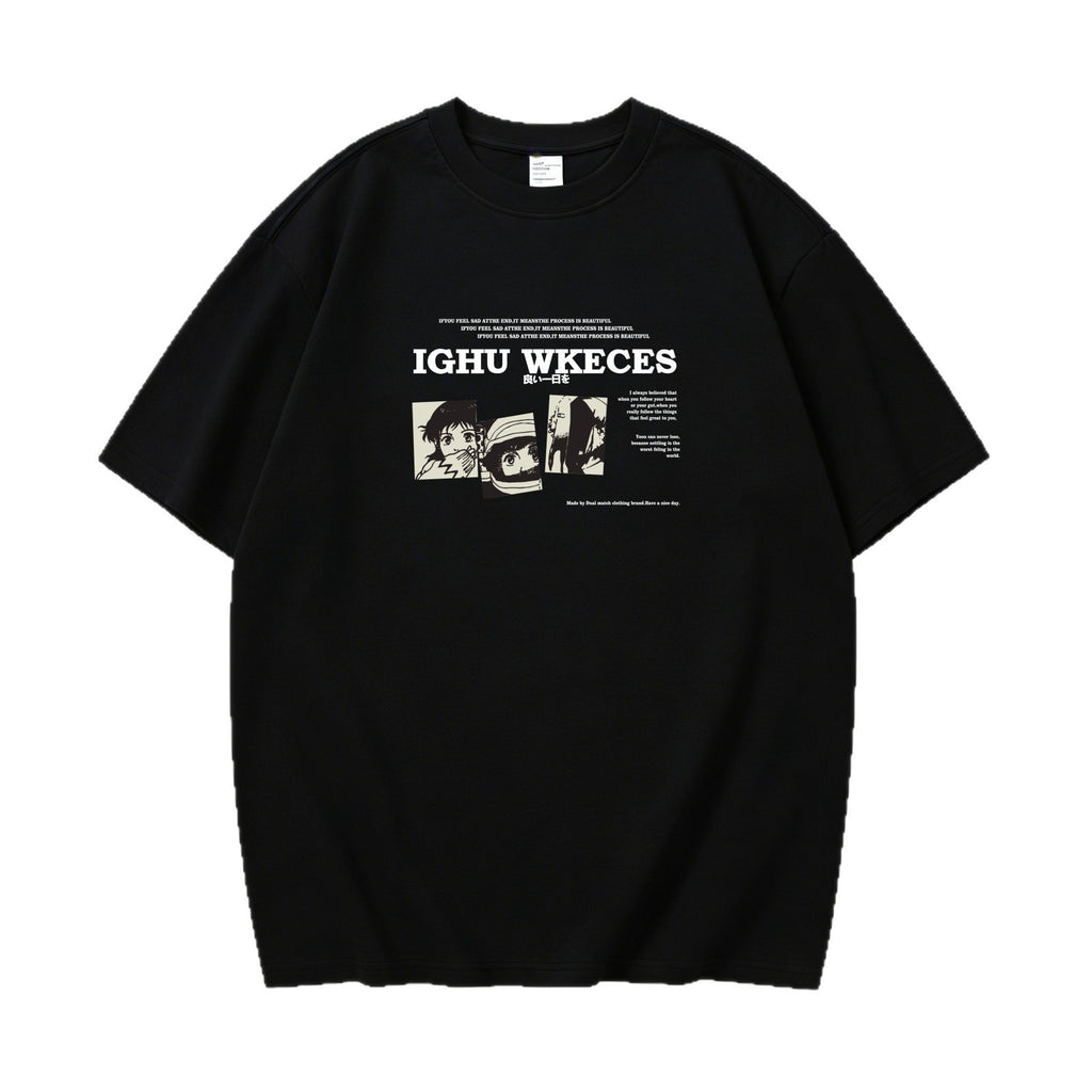 T-shirt à manches courtes pour hommes Style d'été Casual and Loose-fitting Top pour adolescents