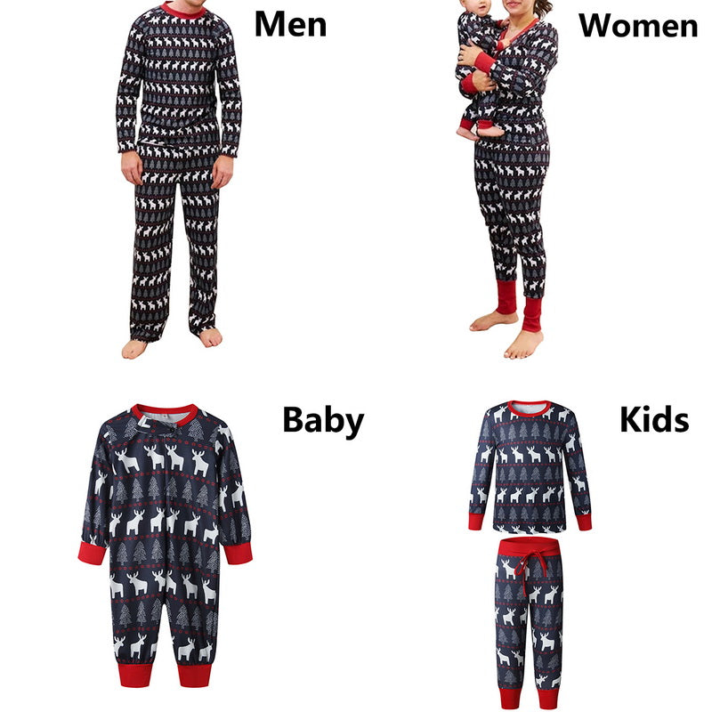 Costume à manches longues parent-enfant de Noël