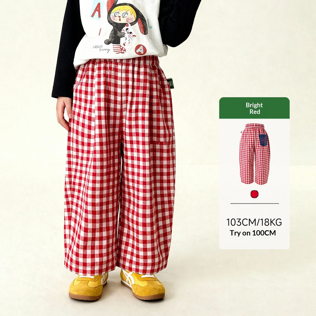 Printemps Arrivée Enfants Pantalons en Plaid Casual Style frais et relaxant