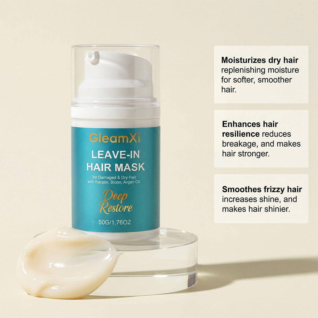 Gleamxi Keratin Leave-In Hair Masque Soin pour cheveux friscents