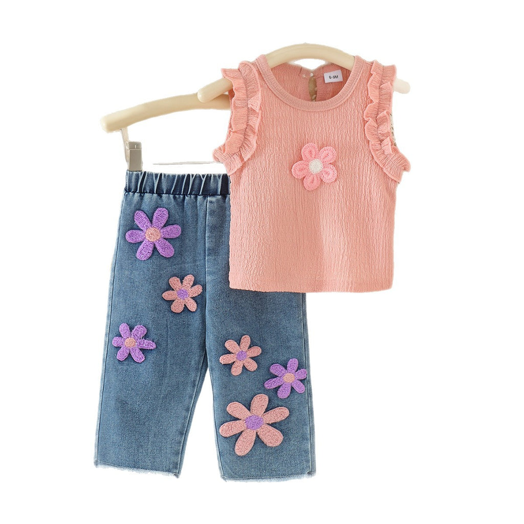 Vest Long Pantalons Enfants Vêtements Ensemble de deux pièces
