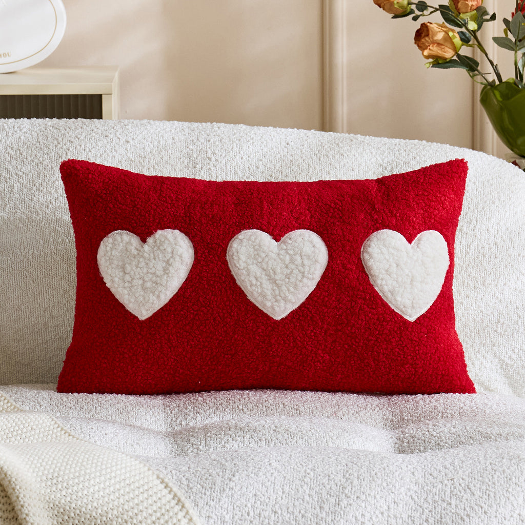 Couverture d'oreiller brodé en peluche