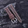 Montre en cuir artisanal avec une sangle tressée