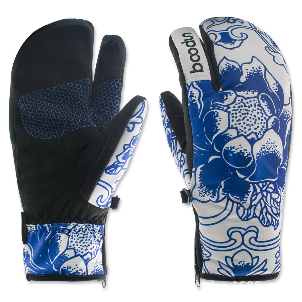 Gants de ski gants chauds à trois doigts