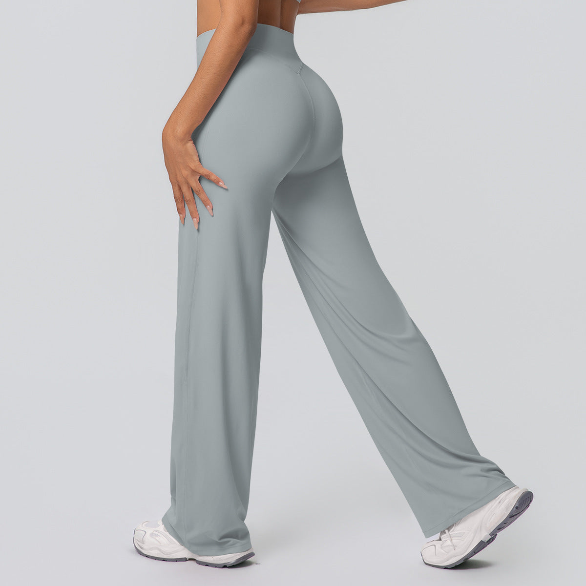 Pantalon de yoga en couleur solide, taille haute C'est un coup de pied