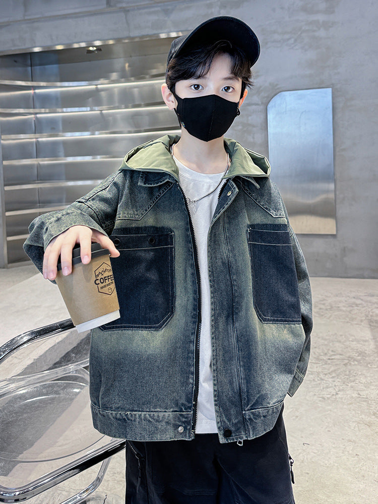 Manteau de denim pour garçon plus âgé