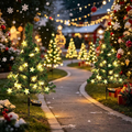 2-Pack Solar Christmas Tree Stake Garden Lumières