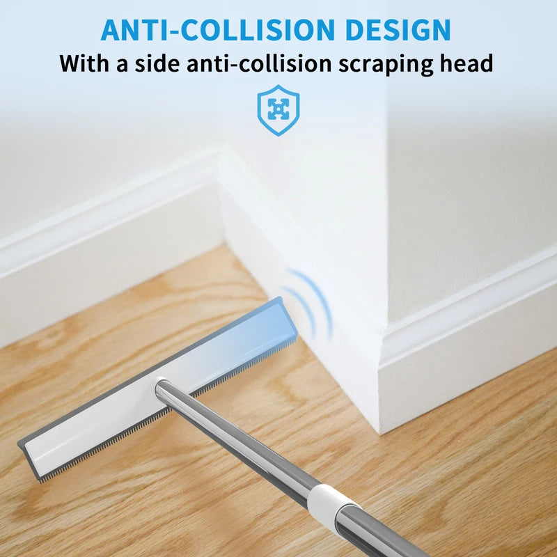 2-in-1 rubber broom and squeegee brush