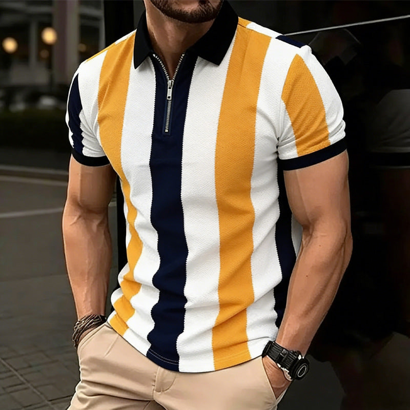 Hommes Versatile Lapel-zipper Casual Top