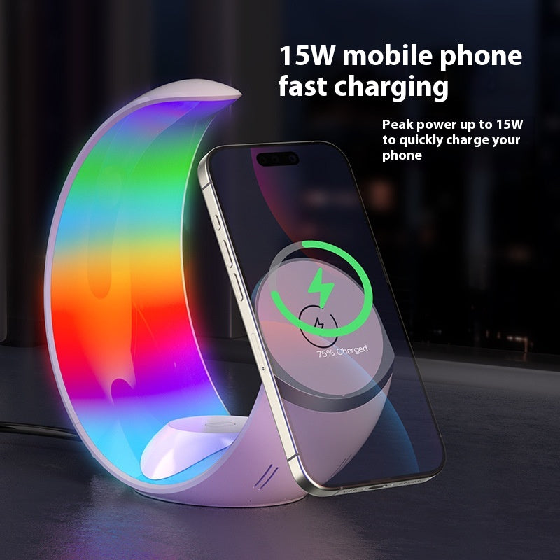 Petite Lune Lumière Magnétique Chargeur sans fil trois en un