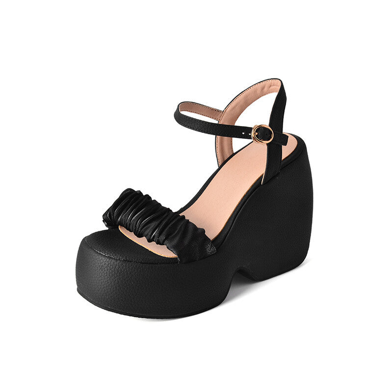 Sandales à talons ronds pour femmes, à bande unique