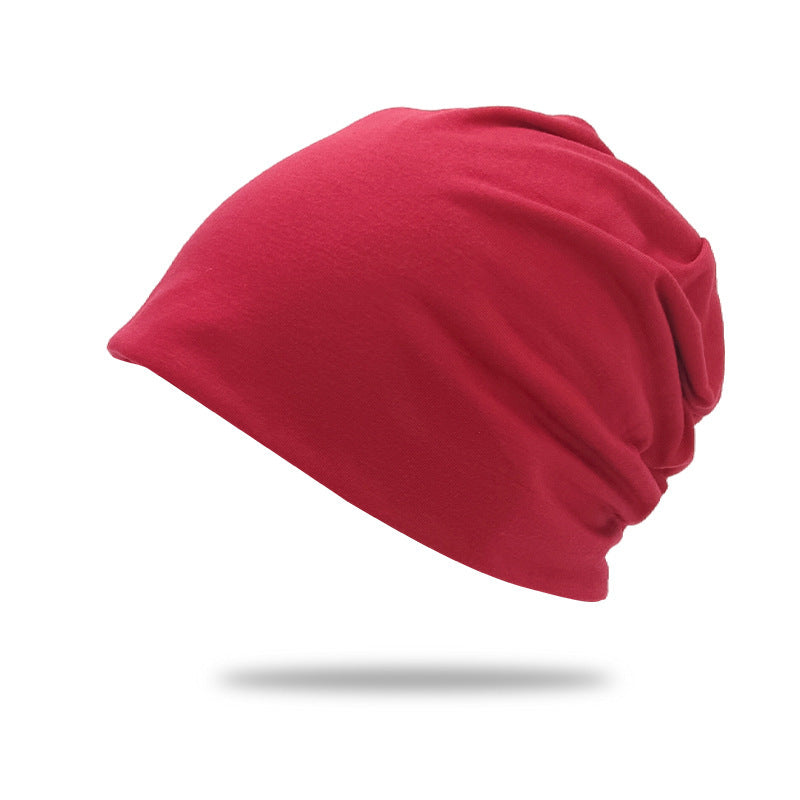 Toute la saison, polyvalent Solide-couleur Slouchy Bonnet avec un design enroulé
