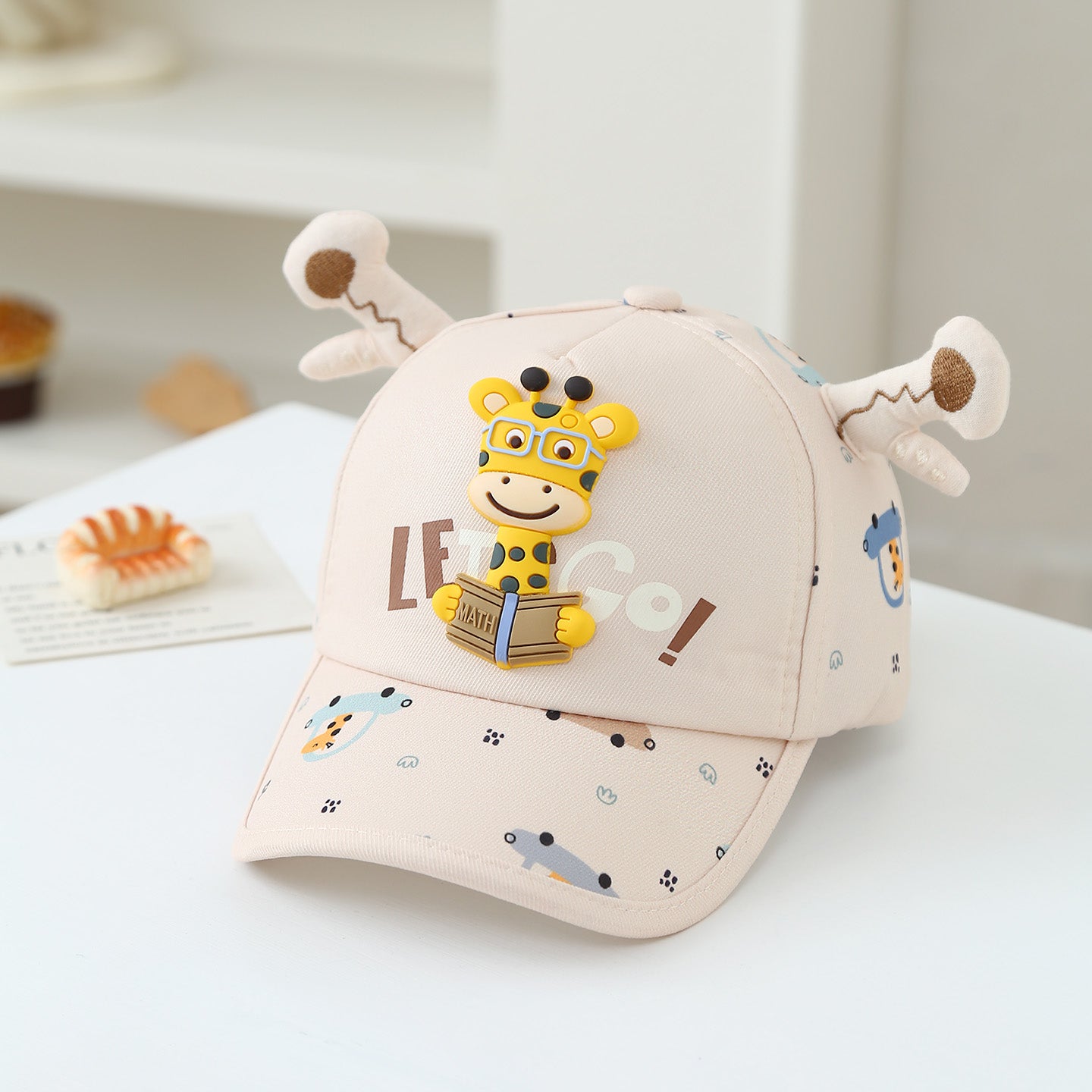 Cartoon en trois dimensions pour enfants Giraffe Imprimé Cute Antlers réglables mode B