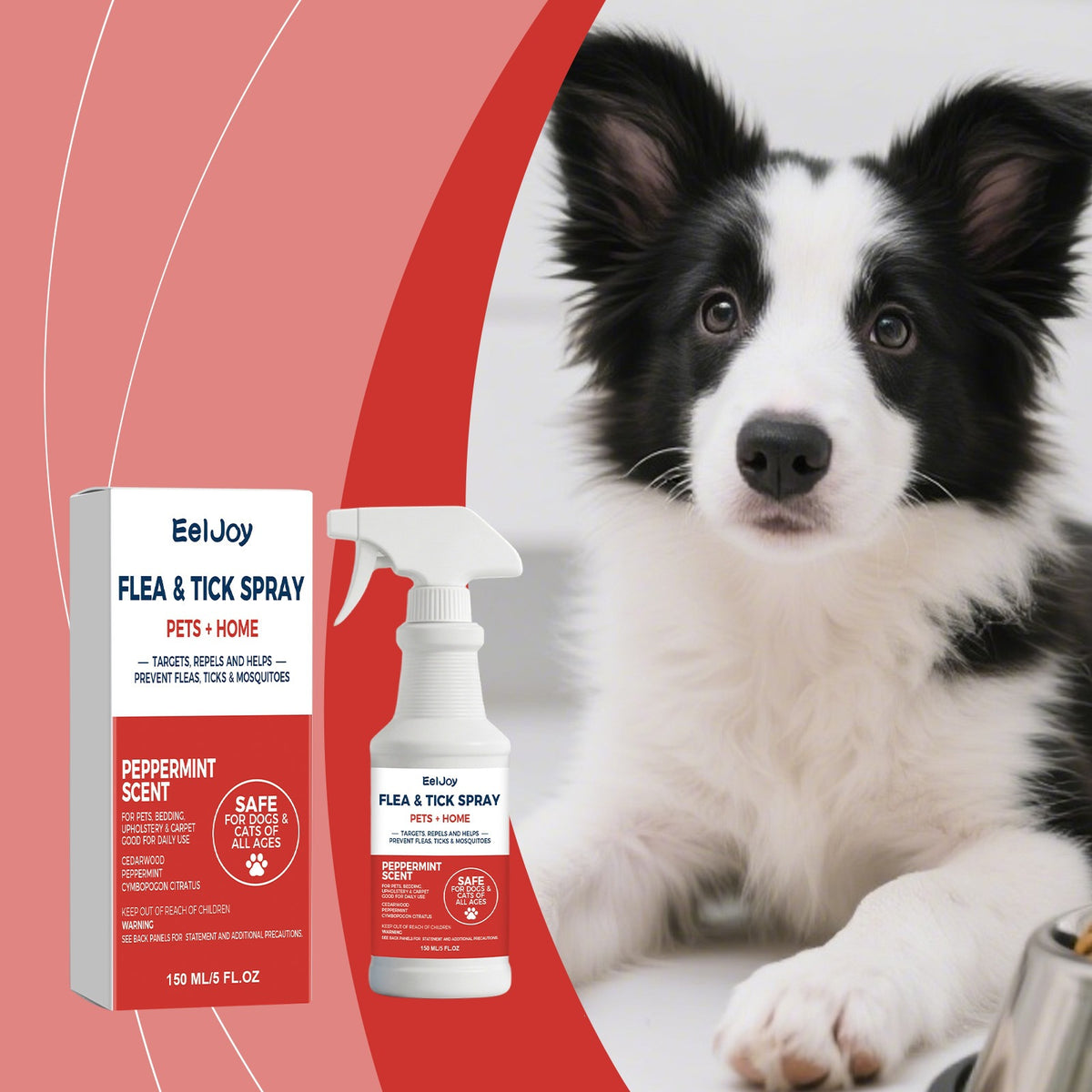 Eeljoy Spray de soins pour animaux de compagnie est adapté pour les chats et les chiens à nettoyer et à soigner leurs cheveux