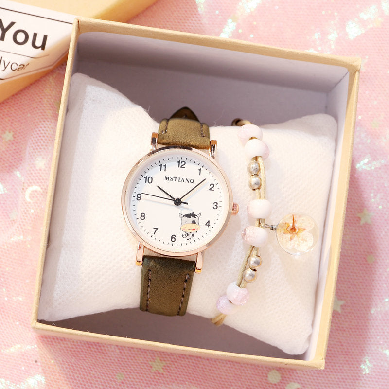 Imperméable Coréen mignons petites amies Pointer Cartoon Montre électronique Quartz