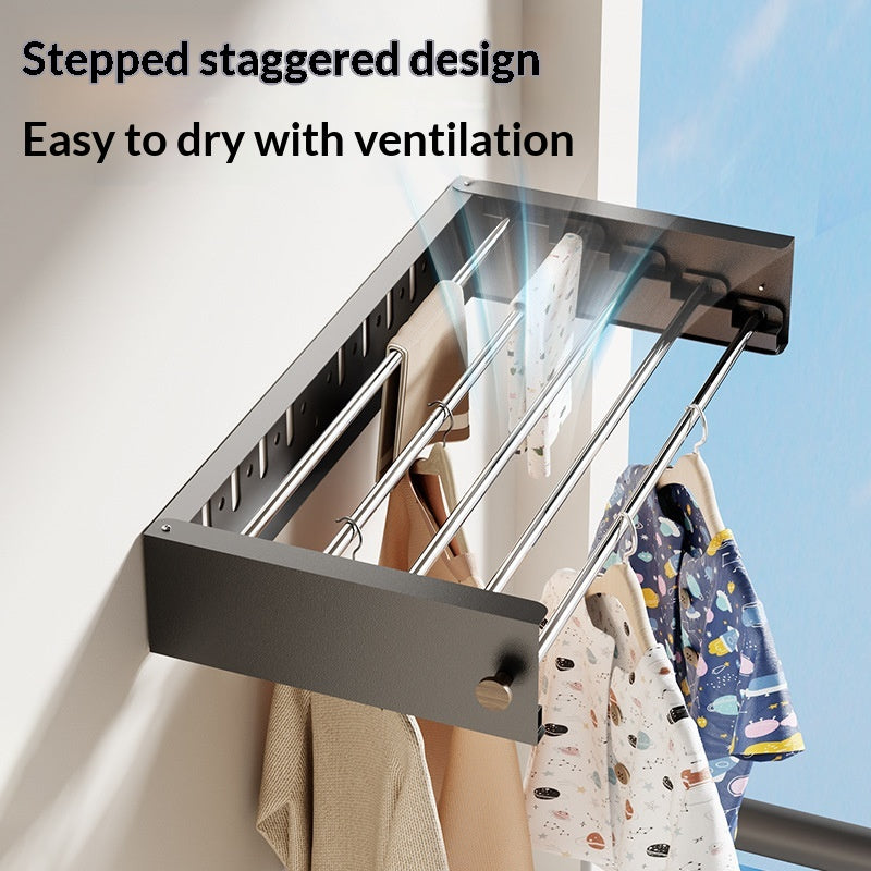 Balcon Invisible Rack de séchage à la maison Vêtements intérieurs