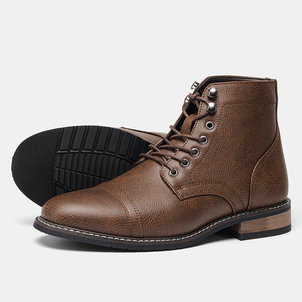 Bottes en cuir casual vintage homme