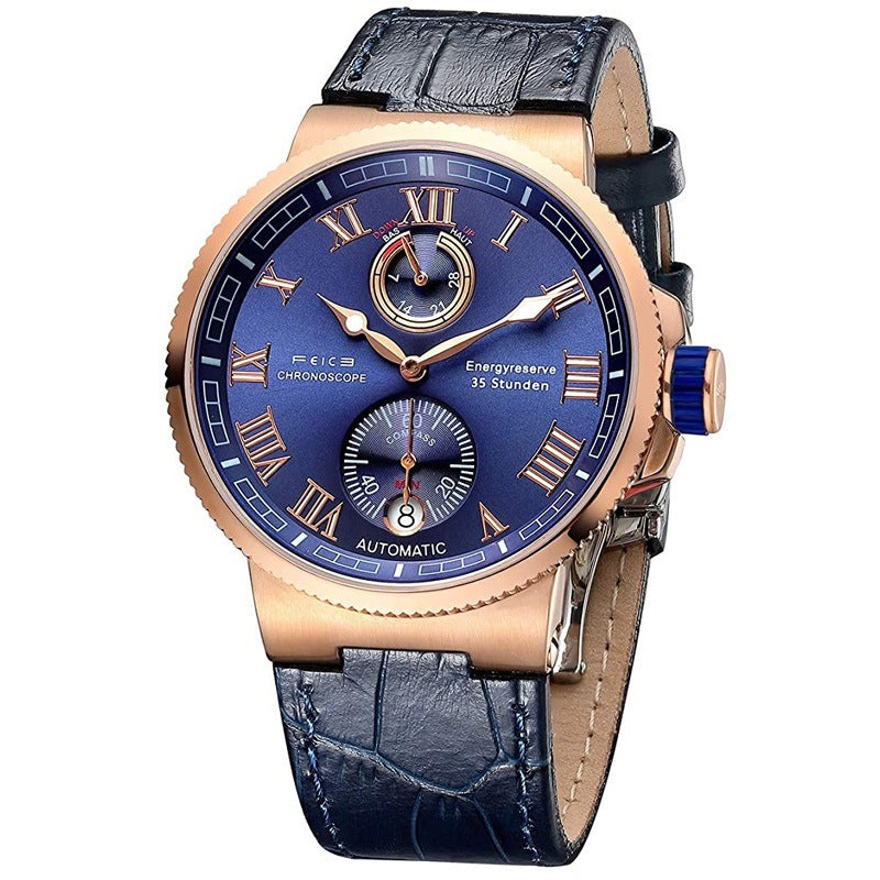 Montre mécanique automatique étanche hommes lumineux