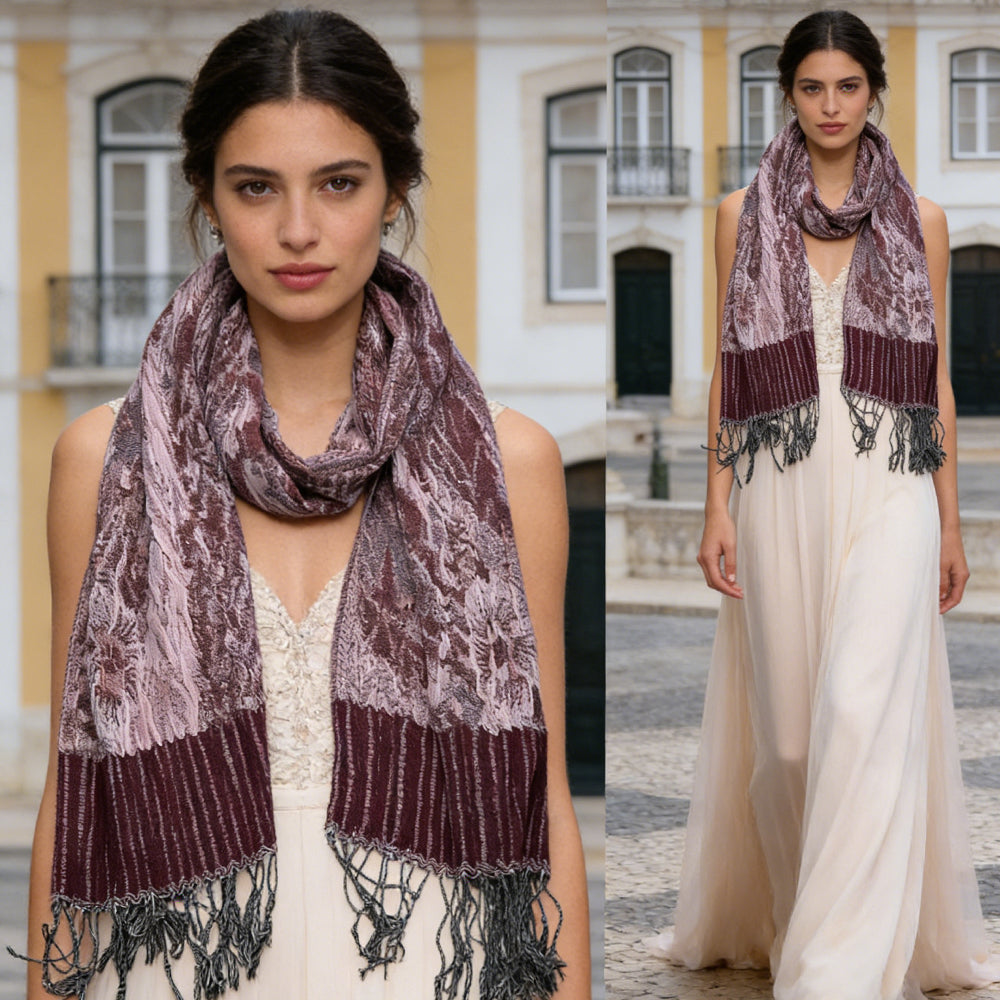2pcs Glamour dîner Accessoire riche Jacquard Texture capture soirée légère Jacquard écharpe