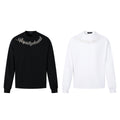 Sweat couple assorti col rond, lettres perlées, molleton épais