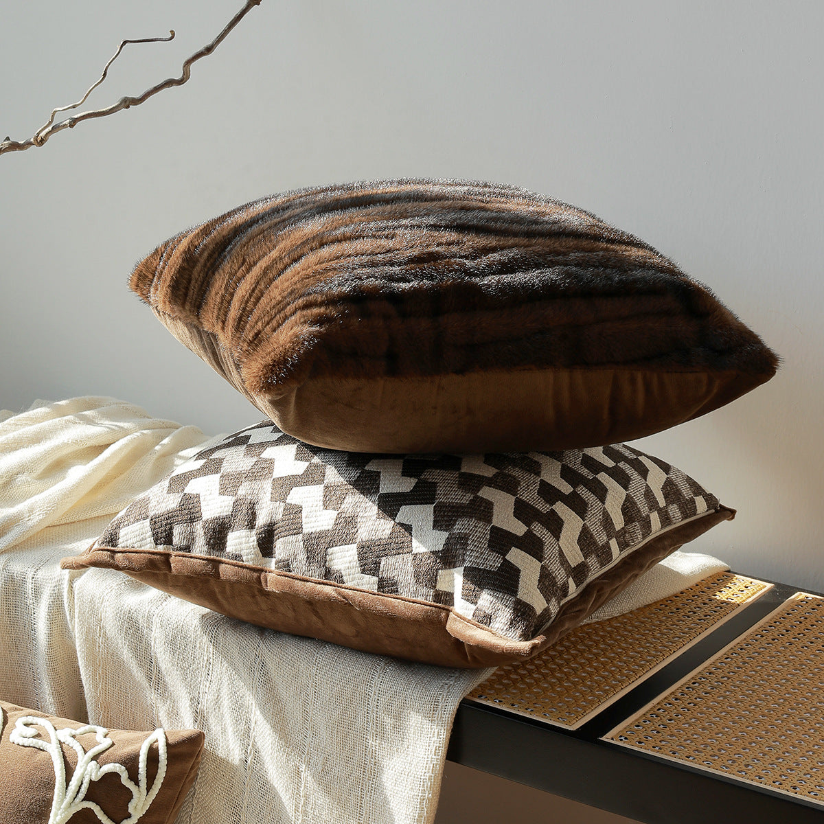Nordic Vintage Salon Jacquard housses d'oreiller
