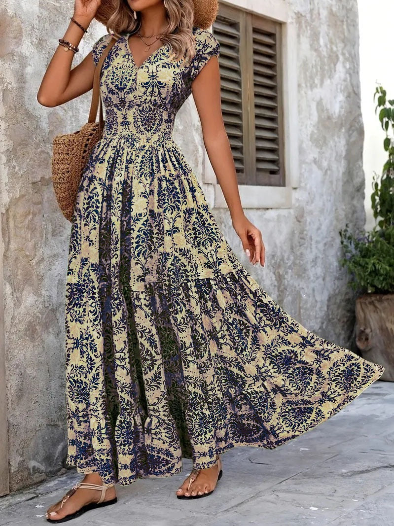 Robe Boho Maxi d'été Imprimé floral vintage