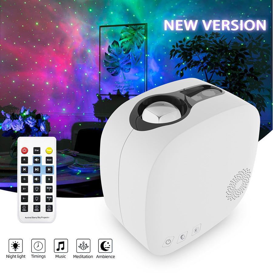 Laser Starry Sky Projection Lampe Nebula Moon colorée avec la musique Bluetooth Lecture