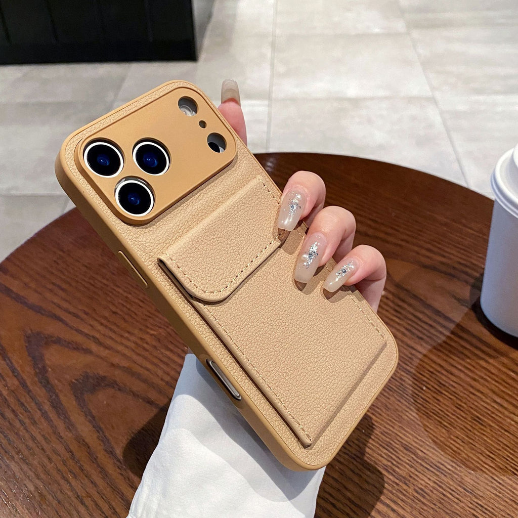 Porte-cartes en cuir clair Étui téléphonique