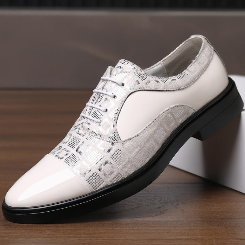 Chaussures en cuir pointu-orteil de style britannique pour hommes