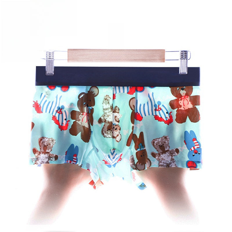 Summer Mid-waist Cartoon Imprimé Pantalons mignons respirants Boxer homme