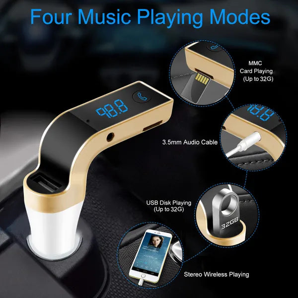Chargeur USB sans fil d'émetteur FM de voiture sans fil Call MP3 Player MMC Card Reading Aux-in