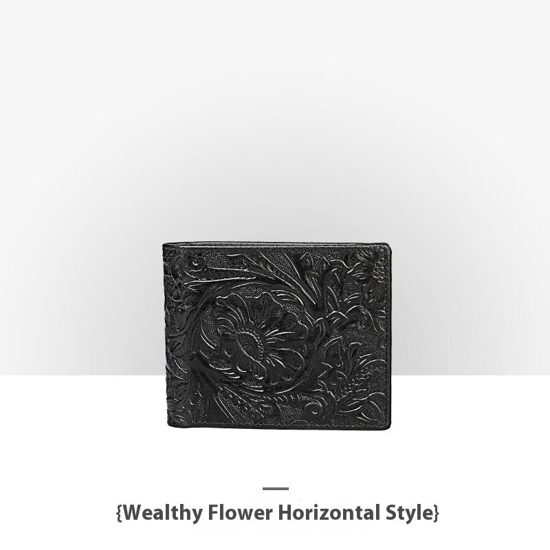 Porte-monnaie en cuir embossé pour homme