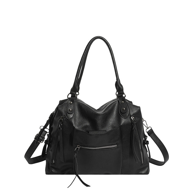 Mode de style moto Sac à main femme de grande capacité