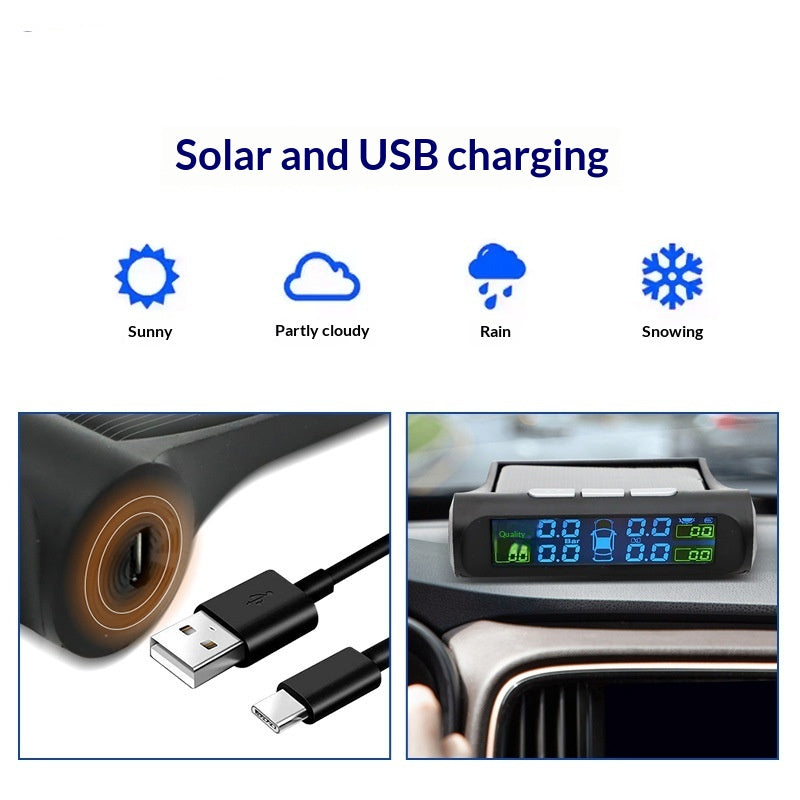 Moniteur de pression des pneus sans fil à énergie solaire