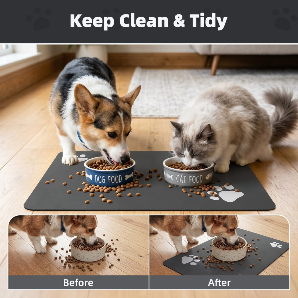 Nourriture pour animaux de compagnie Mat-Absorbent Dog Mat pour la nourriture et l'eau Bol No Stains Easy Clean Dog Food Ma
