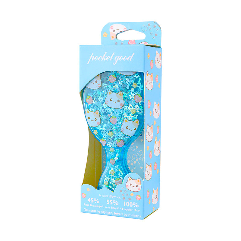 Peigne Sequined Mini Coussin d'air Peigne à cheveux lisse pour enfants Peigne Portable Petit Port