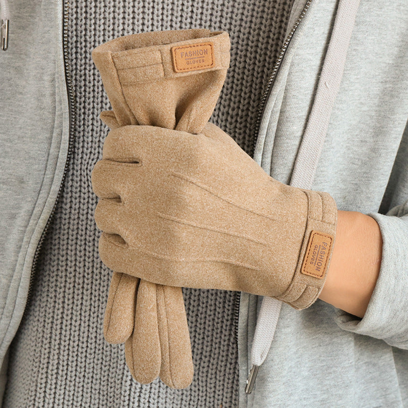 Gants pour hommes Gants chauds d'hiver doublés de polaire Dralon Coréen Wind-proof et Cold Protection Touch S