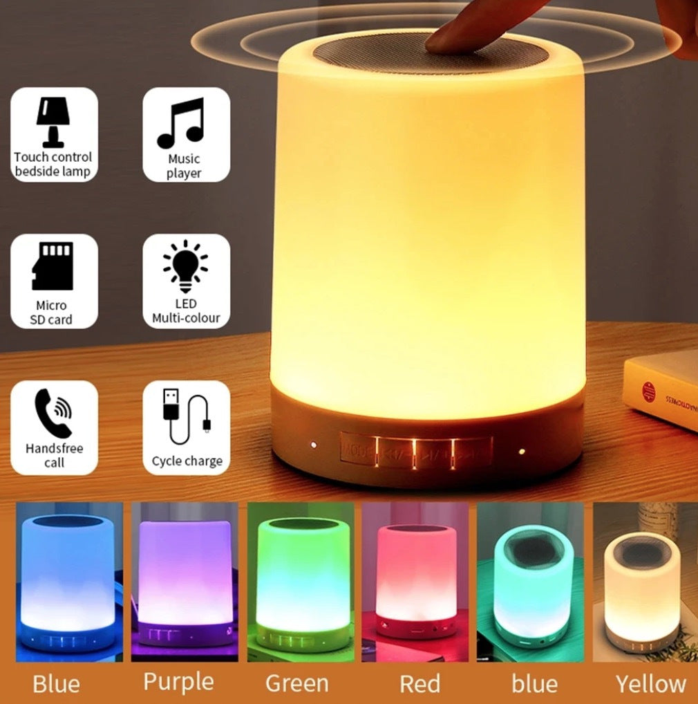Haut-parleur Bluetooth de bureau pour la chambre à coucher avec 7 couleurs Patting Light sans fil Bluetoo