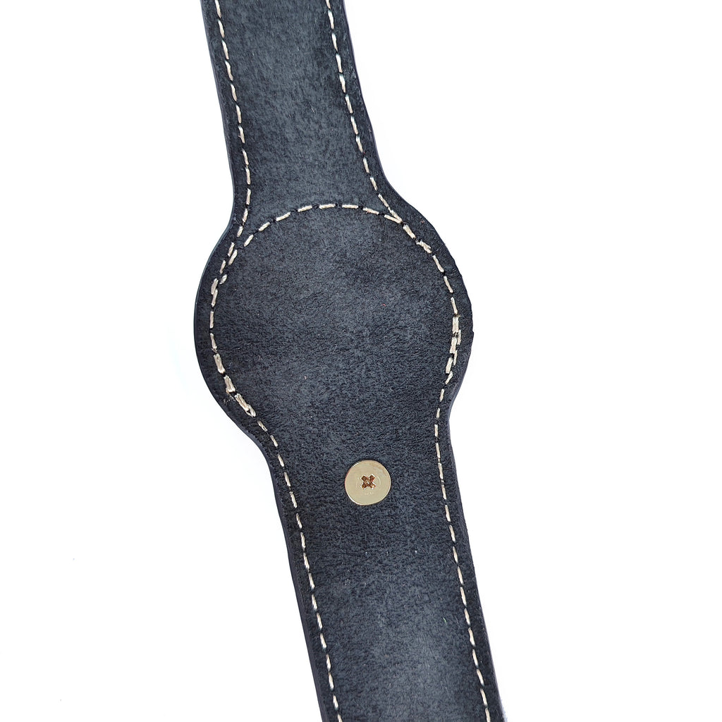 Collier en cuir de vache amovible à grains entiers