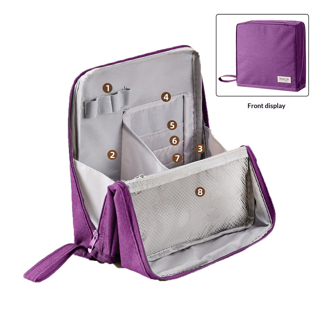 Sac cosmétique vertical grande capacité avec miroir portable