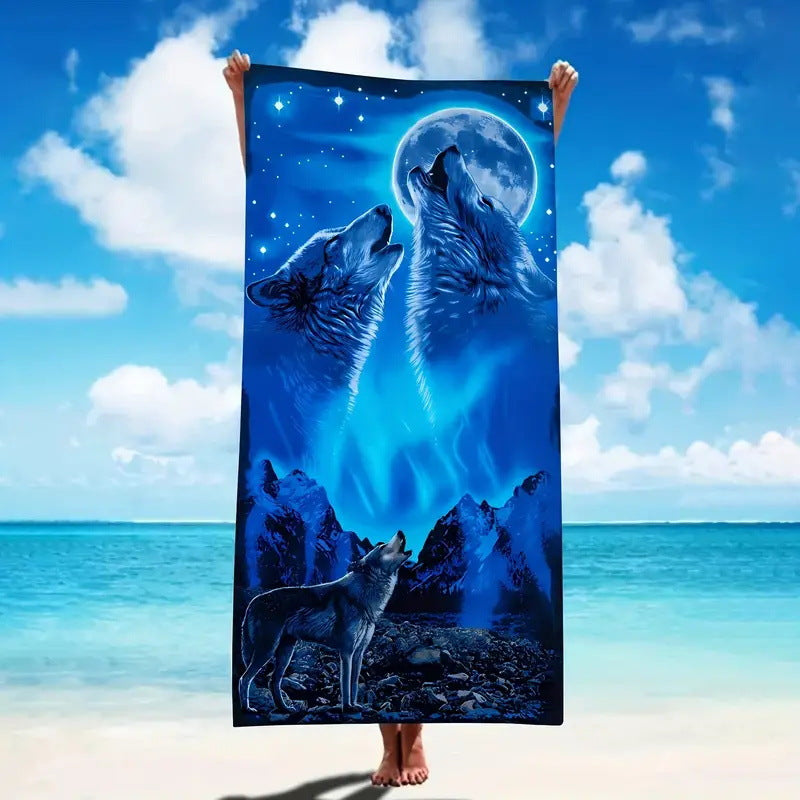 Serviette de plage en microfibre impression créative