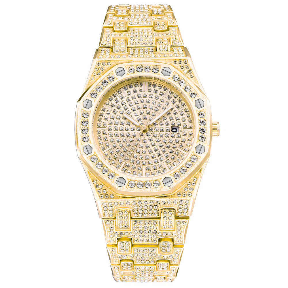 Montre quartz en alliage d'acier de mode