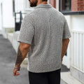 Chemise de polo mince de sport occasionnel avec un col turn-down et manches courtes en plaid